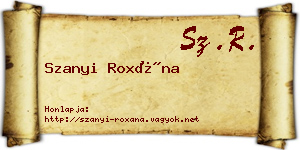 Szanyi Roxána névjegykártya