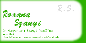 roxana szanyi business card